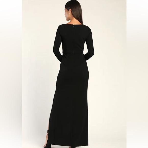 NWT! Lulu's women’s Glamorous Sweetheart Black Long Sleeve Maxi Dress. Large - Picture 2 of 7